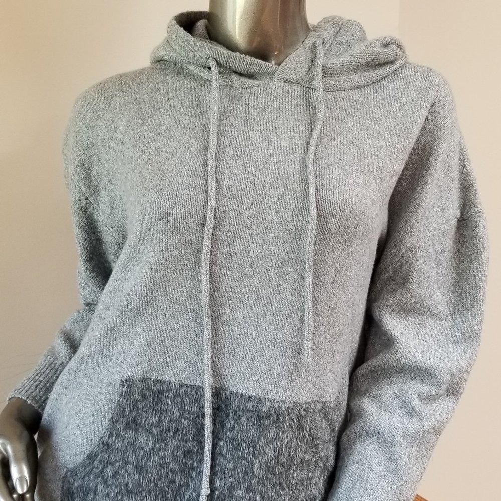 Cute Reversible Light Grey Sweater Hoodie - with Free Gift